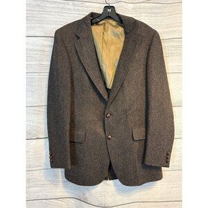 Glenwick Mens Herringbone Wool Blazer Jacket Tailored In USA